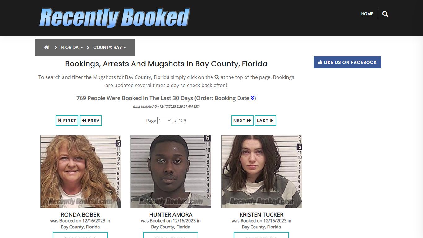 Recent bookings, Arrests, Mugshots in Bay County, Florida - Recently Booked